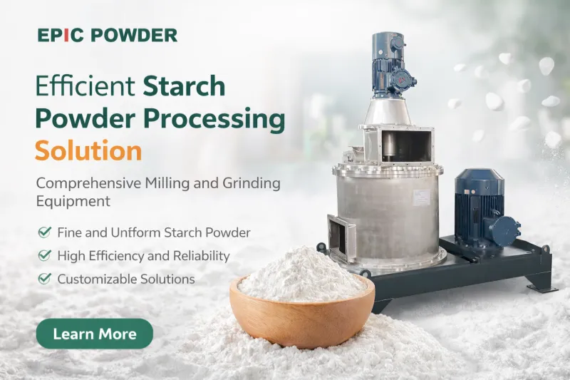 ACM for ultrafine grinding of starch